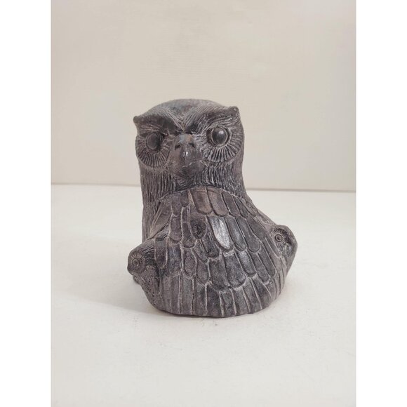 Other - Owl Family Sculpture - Mamma Owl and 2 Baby Owls Figurine - Wolf Sculptures -
